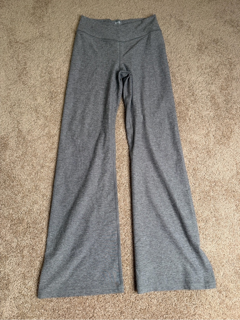 YPB Abercrombie & Fitch Gray High Rise Flare Yoga Pants Size Large